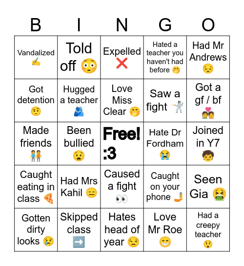 😐 Southfield 😐 Bingo Card