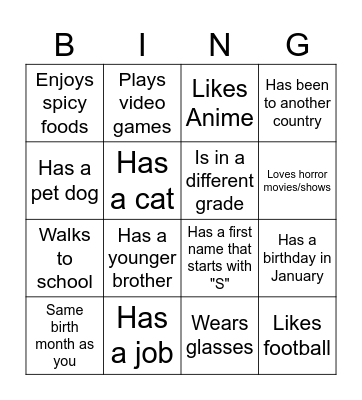 Find Someone Who... Bingo Card