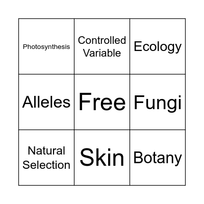 BIO BINGO Card