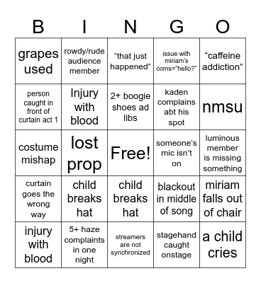 OnStage Tech Bingo 2023 Bingo Card