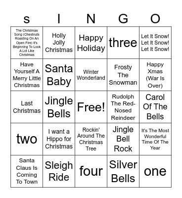 Zoo Singo Bingo Card
