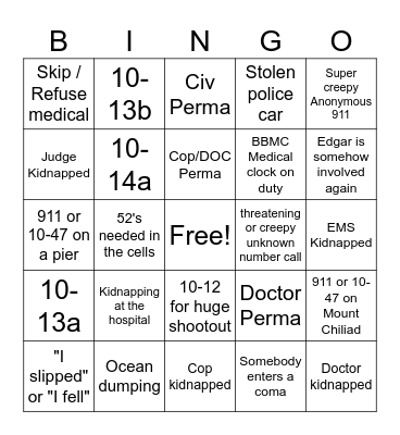 The End is Near - Bingo Card