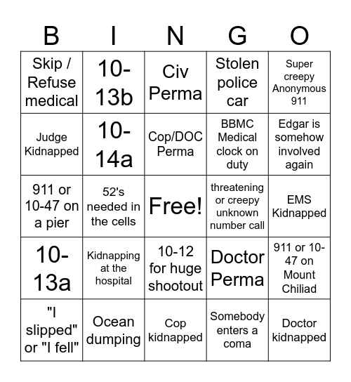 The End is Near - Bingo Card