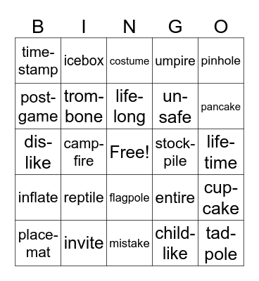 2 Mod. 3 Week 3 Spelling Bingo Card