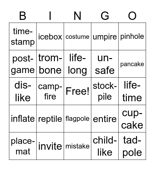 2 Mod. 3 Week 3 Spelling Bingo Card
