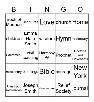 Listening Bingo Card