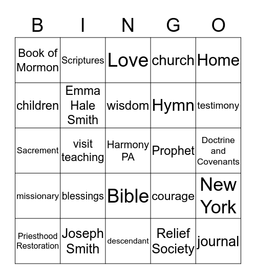 Listening Bingo Card