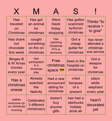 Christmas List!!!! Bingo Card