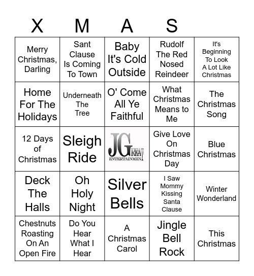 Christmas Music Bingo Card