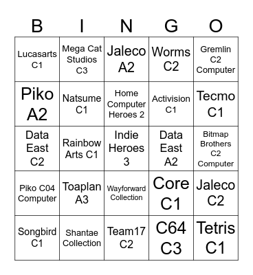 2024 Evercade/Super Pocket Bingo Card