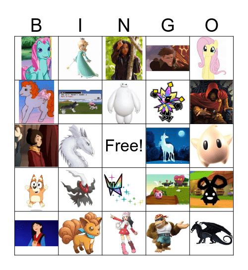 Favorite Character Bingo Card