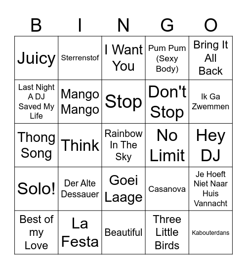 SCHONKIES DISCO BINGO - TEAM ROZE Bingo Card