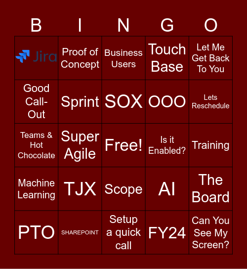 TJX Bingo Card