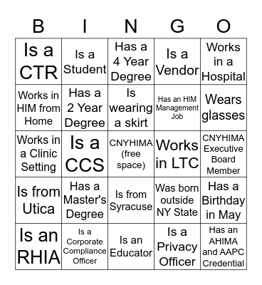 Making the Connection Bingo Card