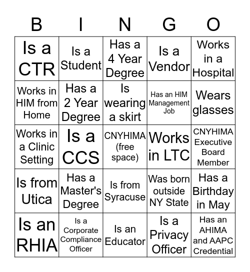 Making the Connection Bingo Card