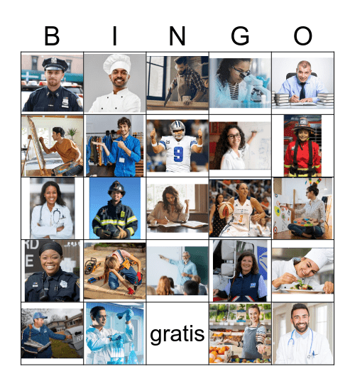 Las profesiones Bingo Card