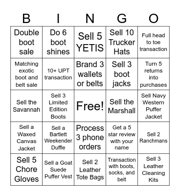 Tecovas Holiday Bingo! Bingo Card