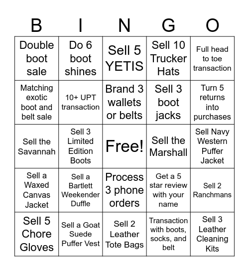 Tecovas Holiday Bingo! Bingo Card