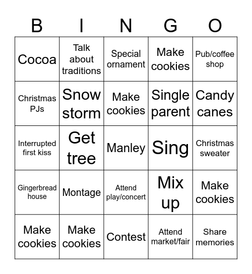 Christmas Movie BINGO!!! Bingo Card