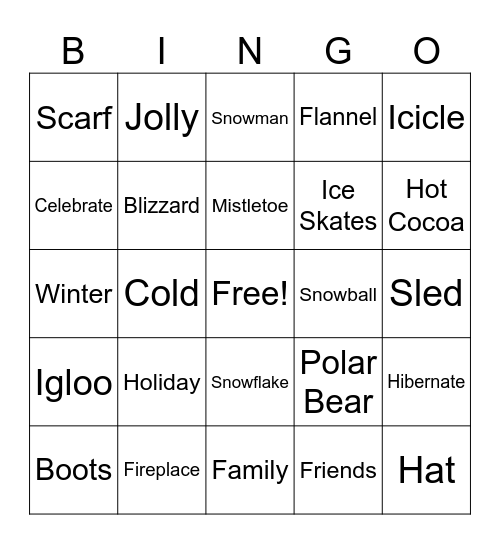 Winter Fun! Bingo Card