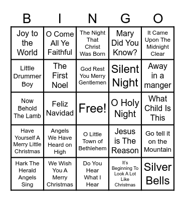 Christmas Music Bingo #2 Bingo Card