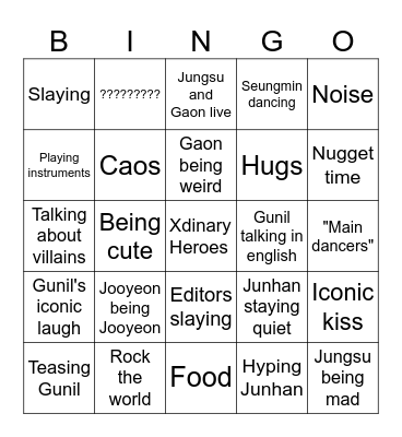 Xdinary Heroes Bingo Card