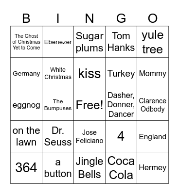 Christmas Chaos Bingo Card