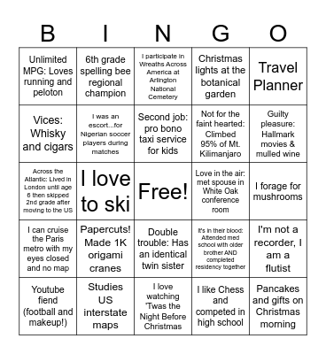DCR Trivia (Dec 2023) Bingo Card