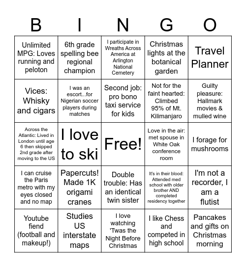 DCR Trivia (Dec 2023) Bingo Card