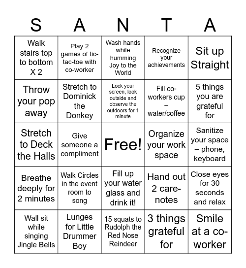 Christmas BINGO Card