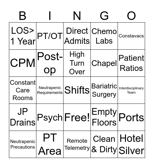 Silver Tower Bingo Card