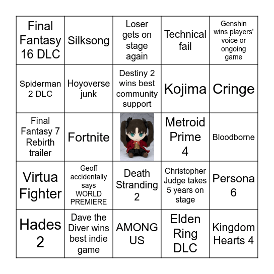 THE GAME AWARDS 2023 BINGO Card