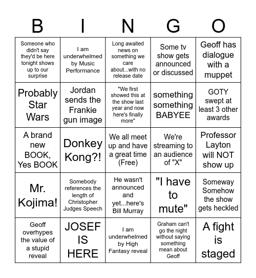 The Fock3ning 2023 Bingo Card