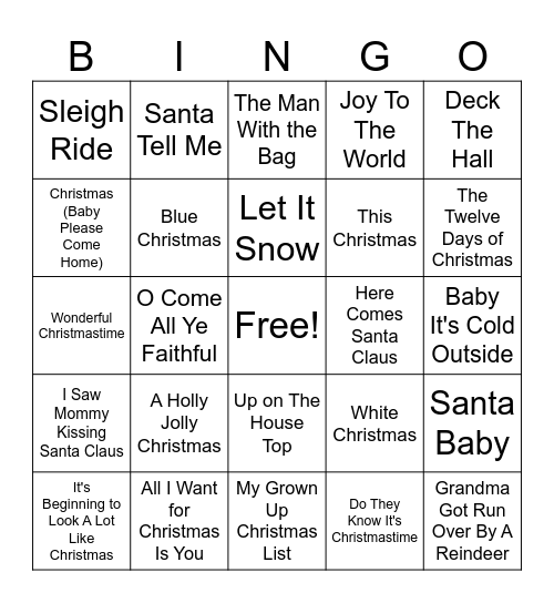 Christmas Bingo Card