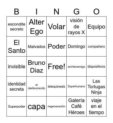 Expat Kids Superhero BINGO! Bingo Card