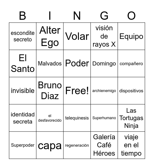 Expat Kids Superhero BINGO! Bingo Card