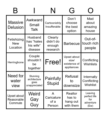 House Hunters Bingo Card