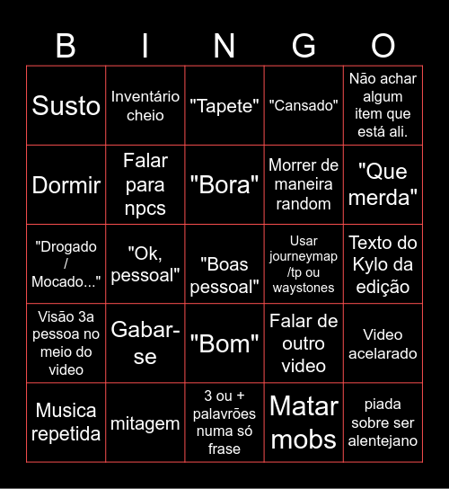 Bingo do GatooKylo Bingo Card