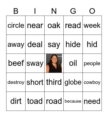 Spelling Word BINGO Card