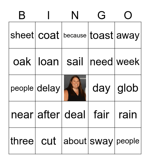 Spelling Words BINGO Card