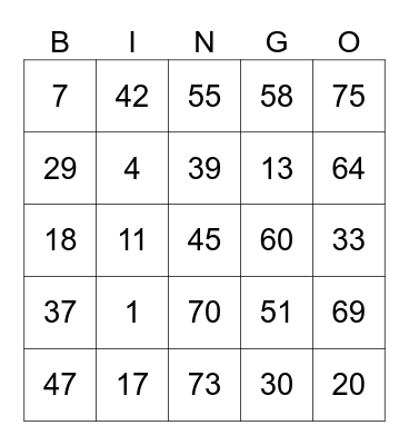 ORMB MDC Year-End Event 2023 Bingo Card