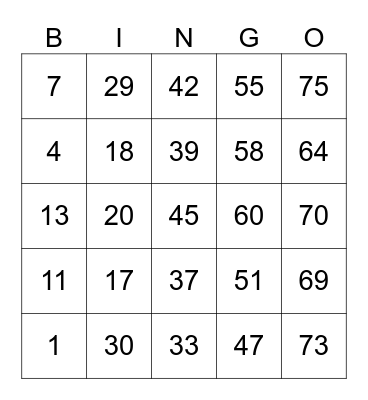 ORMB MDC Year-End Event 2023 Bingo Card