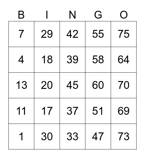ORMB MDC Year-End Event 2023 Bingo Card