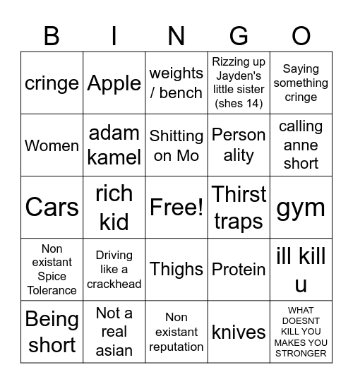Sunny Bingo Card