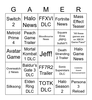 VGA 2023 Bingo Card