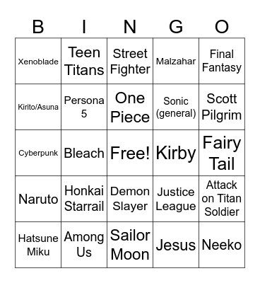 Con Bingo Card