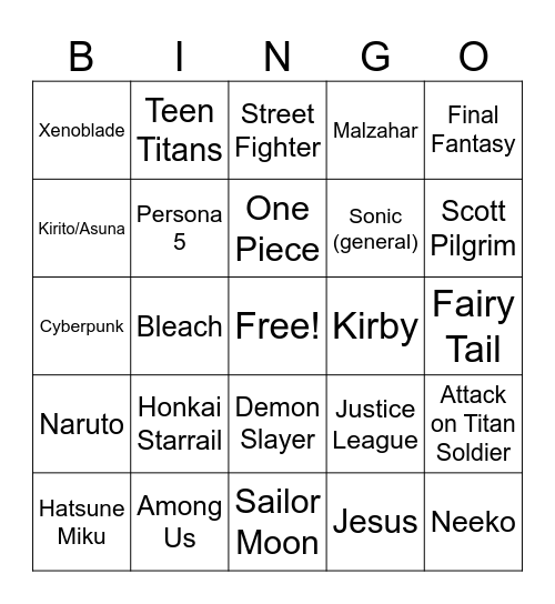 Con Bingo Card
