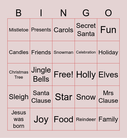 CHRISTMAS BINGO 2023 Bingo Card