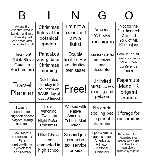 DCR Binho Bingo Card