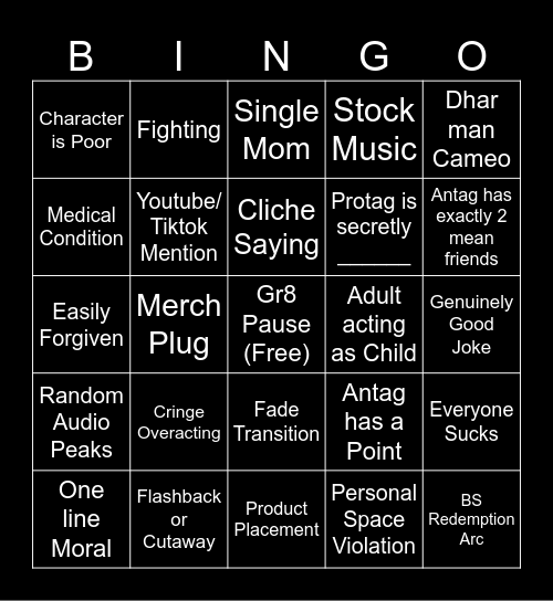 Dhar Man Bingo Card